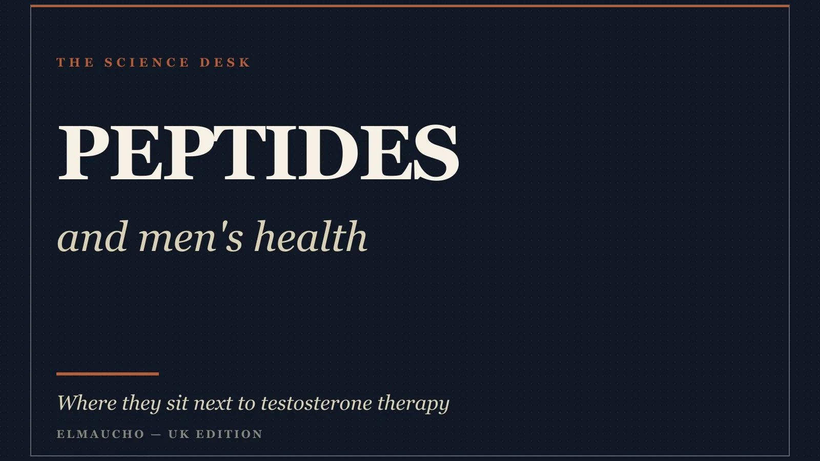Peptides and testosterone therapy are different tools, not substitutes