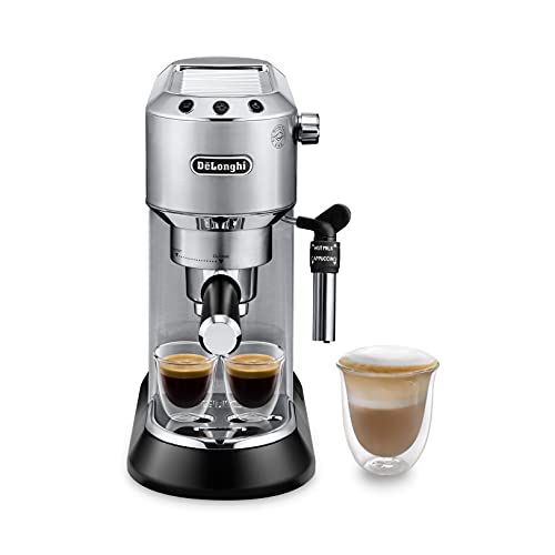 Cozeemax Máquina de Café Cafetera Espresso 1350Watt 15bar Depósito de Agua de 1,1 Litros Acero inoxidable para 1-2 Cafés con Boquilla de Vapo 